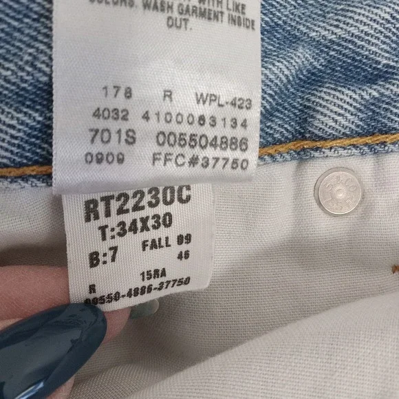 Levi Strauss 550 Mens Y2K Relaxed Fit Light Wash Denim Jeans W34 L30 - Picture 7 of 7